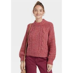 Universal Thread Women's Sweaters Red Long Sleeve Mock Turtleneck Size XS